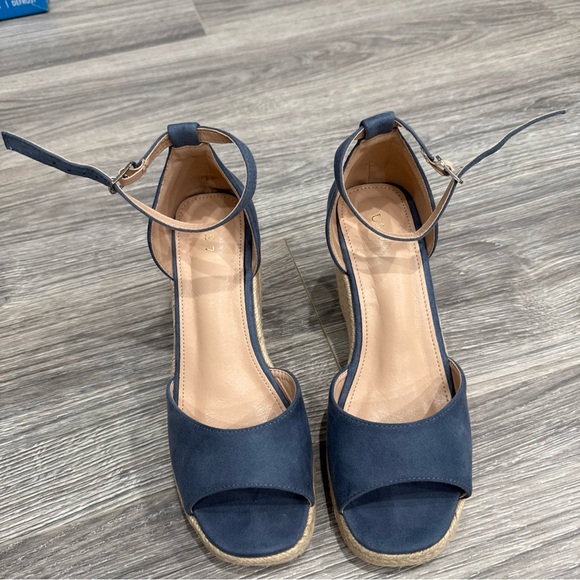 Blue Espadrille Wedge Sandals - Picture 5 of 6